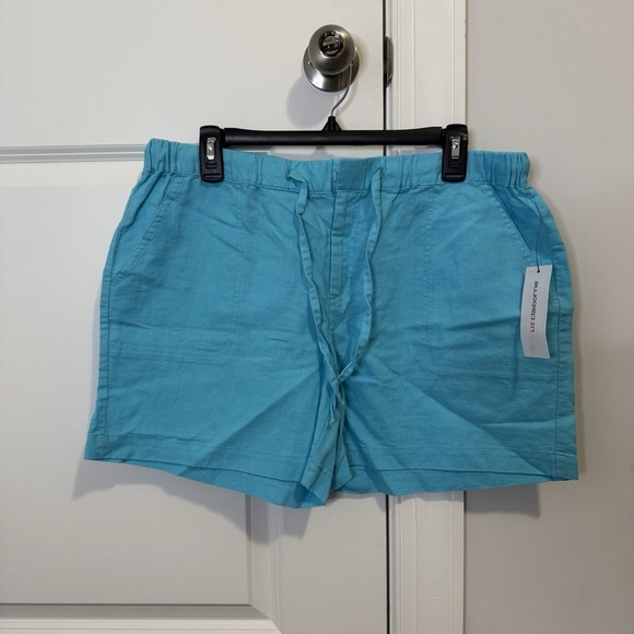 Liz Claiborne Pants - Liz Claiborne Women's Shorts Size Medium Blue Cotton And Linen NWT